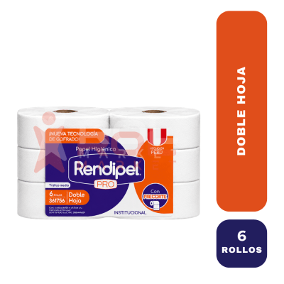 Rendipel papel higiénico doble hoja 100 m. - 6 rollos