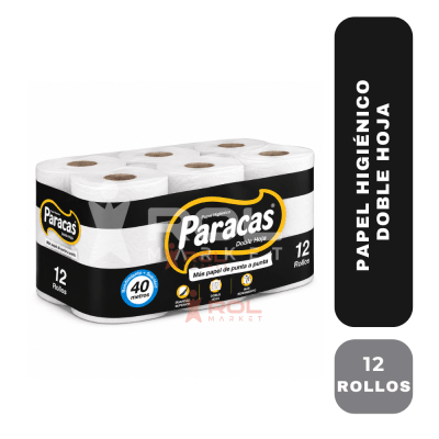 Paracas negro paracas higiénico x 12 rollos (40m)