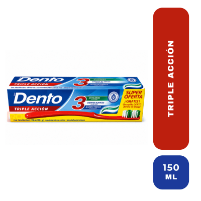 Dento crema dental triple acción 150ml + cepillo