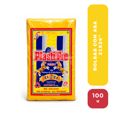Plastifre Bolsas amarillas con asa 21 x 241