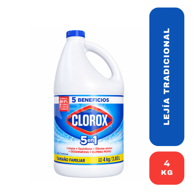 Clorox Lejía Tradicional 5 en 1 Tamaño Familiar 4kg1