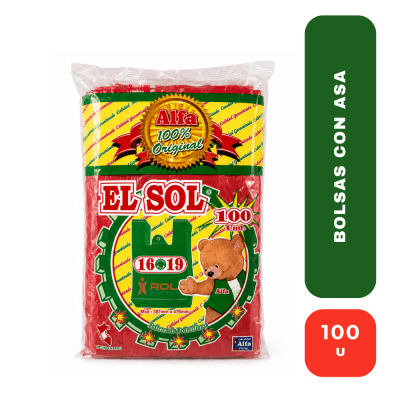 Alfa bolsas de colores con asa 16 x 19