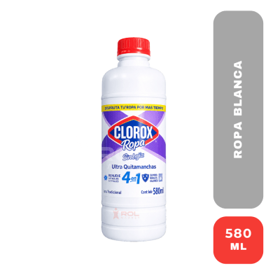 Clorox Ropa Blanca Sin Lejía Ultra Quitamanchas 4 en 1 580ml