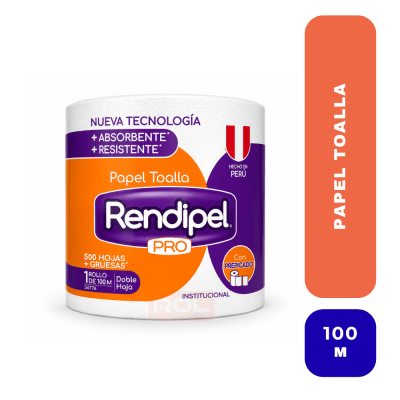 Rendipel papel toalla institucional 100 M - 500 hojas