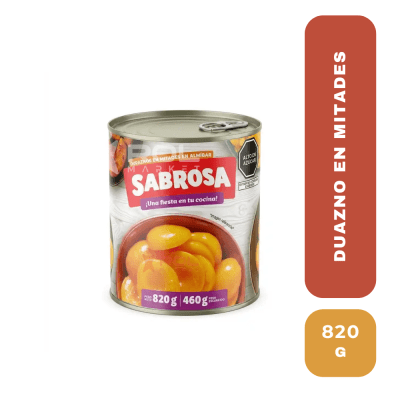 Sabrosa durazno mitades en almibar 820 gr1