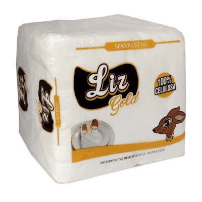 Liz gold servilleta doblada en 4 x 100 unidades1