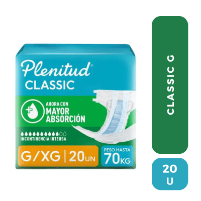 Plenitud classic talla G/XG - 20 unidades