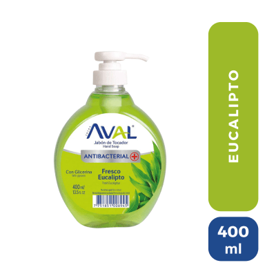 Aval jabon liquido anitbacterial eucalipto 400 ML1