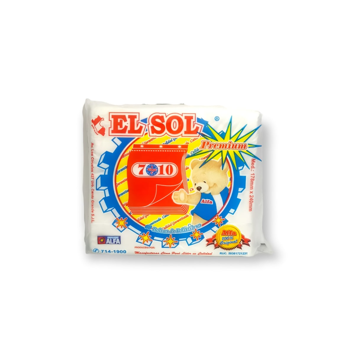 El Sol Alfa Bolsas 7 x 10
