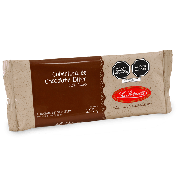 La iberica cobertura de chocolate biter 52 % cacao 200 g
