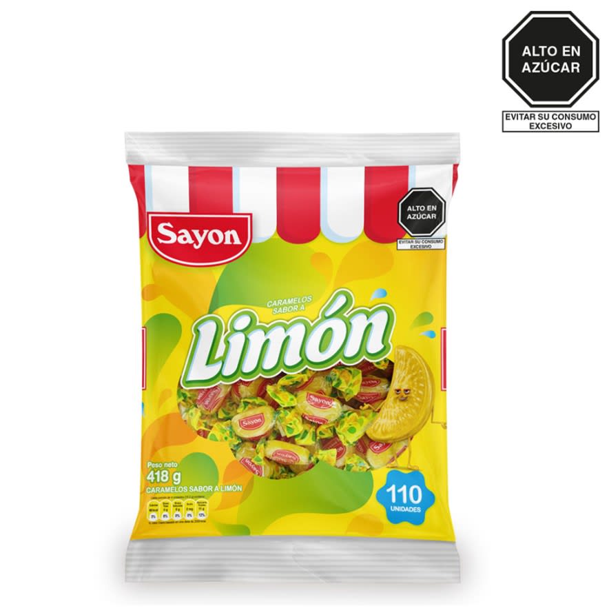 Sayon caramelon sabor limón x 100 un.