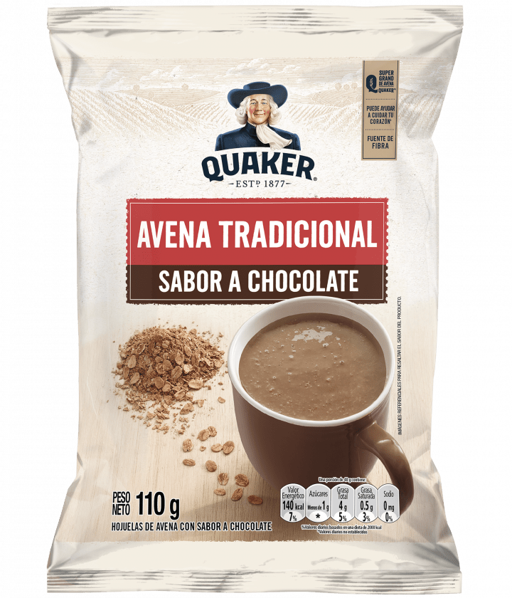 Quaker avena tradicional sabor a Chocolate 110 Gr