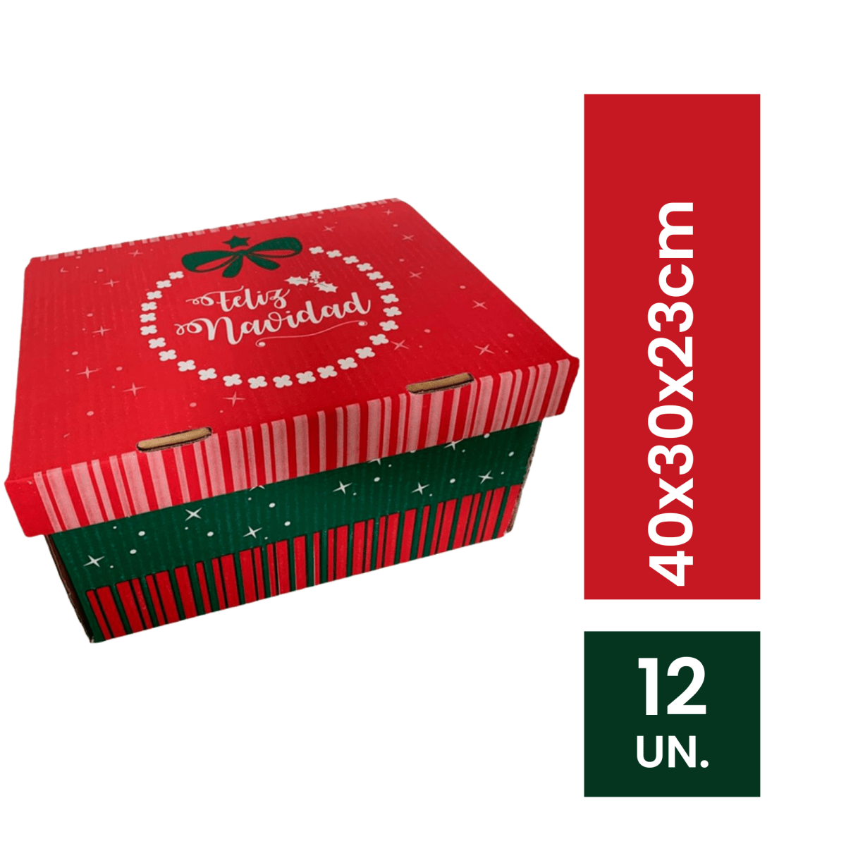 Caja navideña de cartón x DOCENA