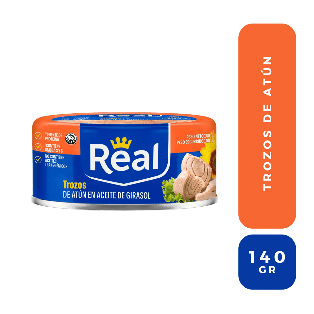 Real trozos atún en aceite de girasol 140 g