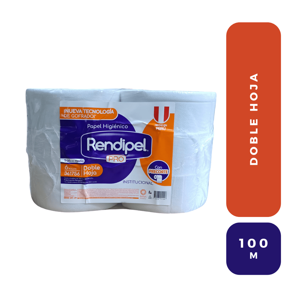 Rendipel doble hoja 100 m. - 6 rollos