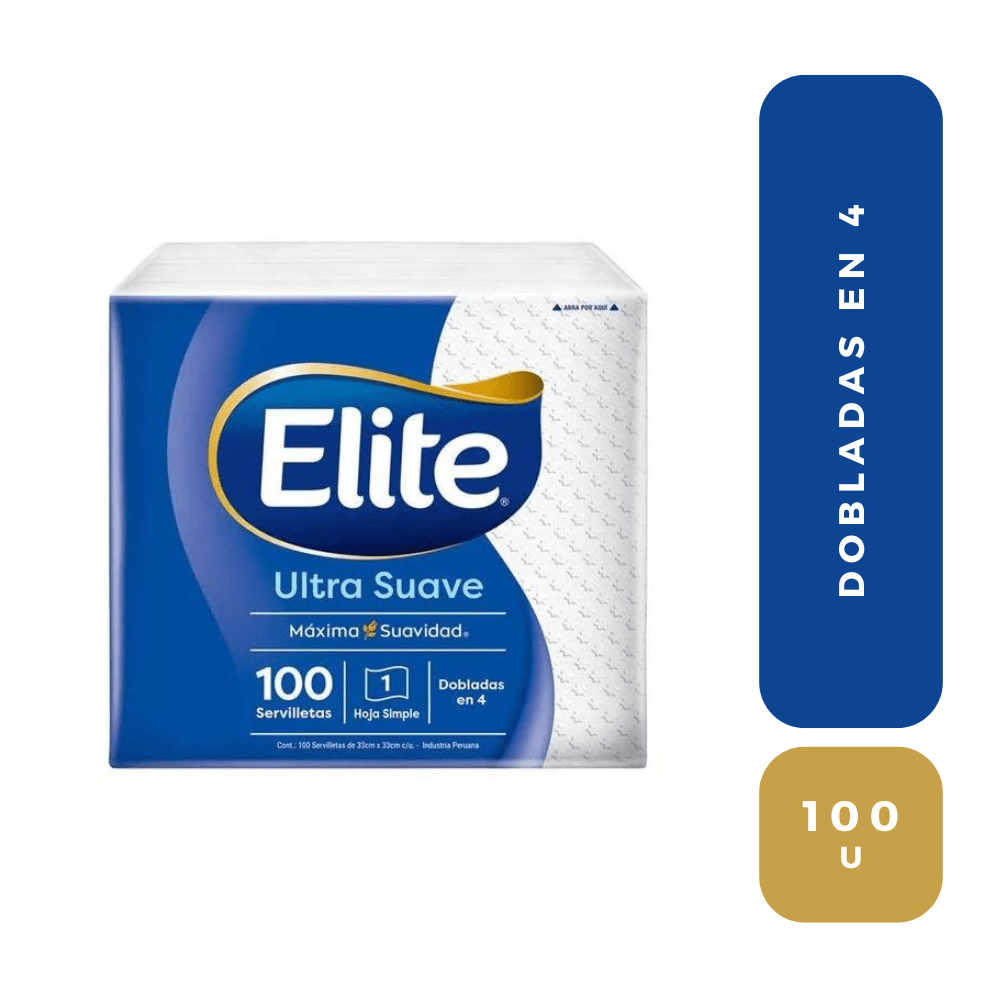 Elite servilleta DOBLADO en 4 X 100 uni