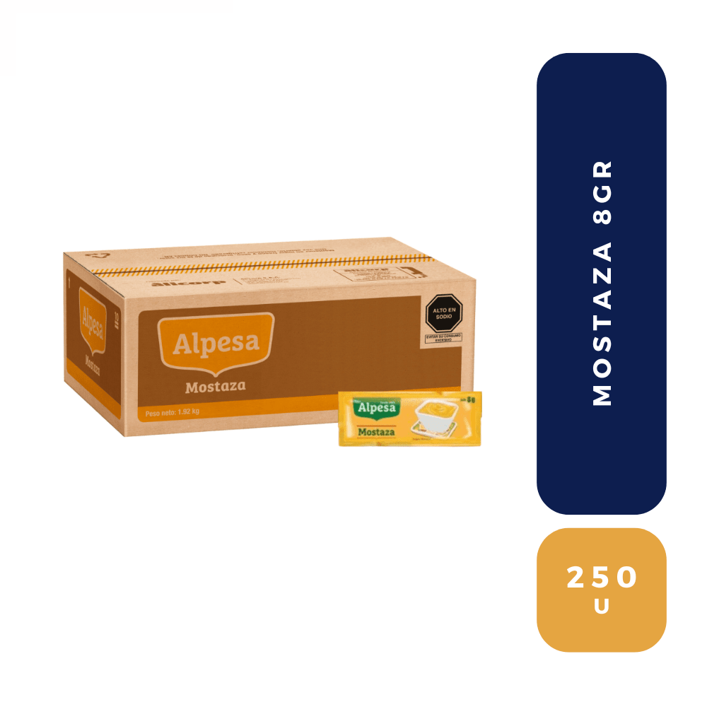 Cj alpesa MOSTAZA personal 8 gr x 250 un