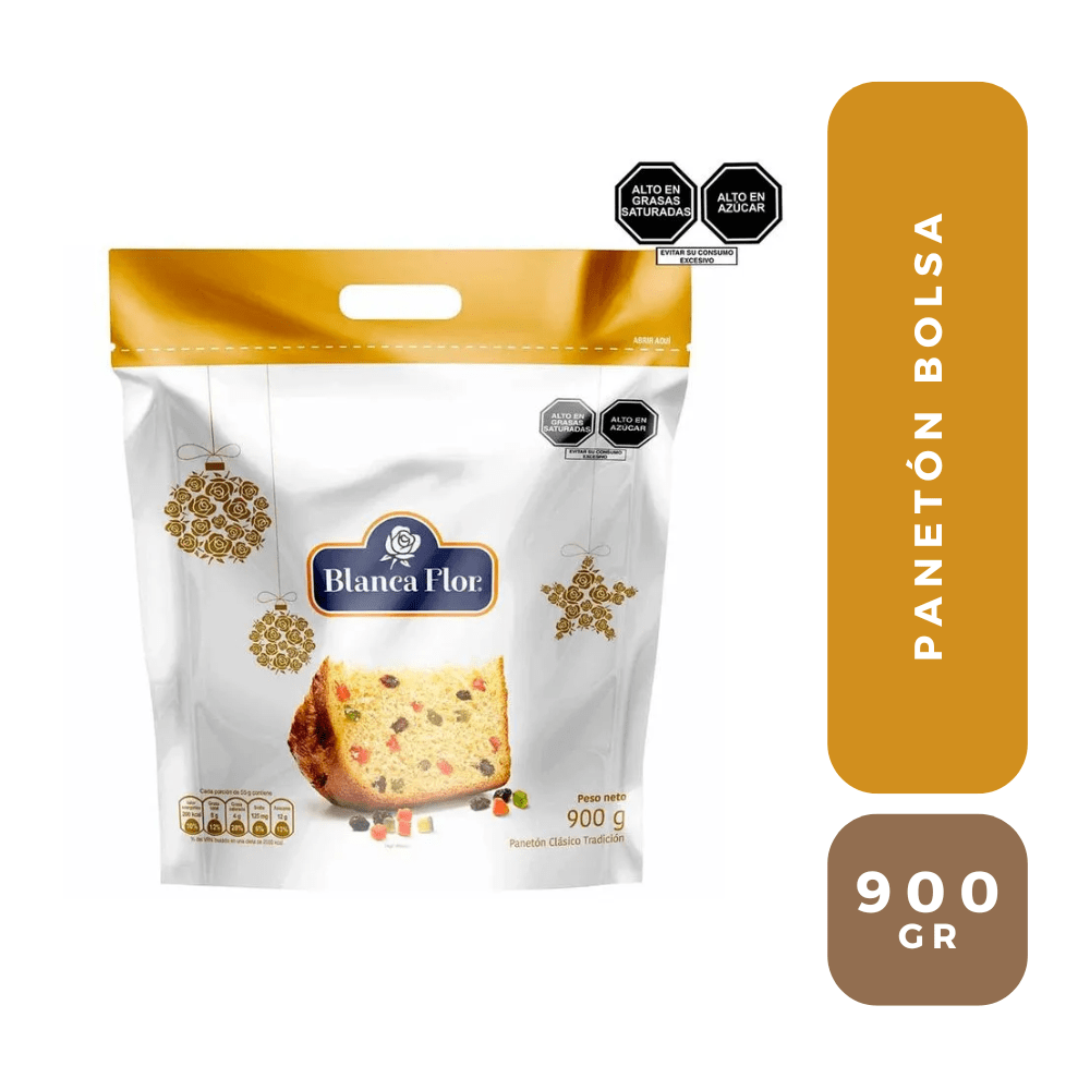 Blanca flor panetón en bolsa 900g