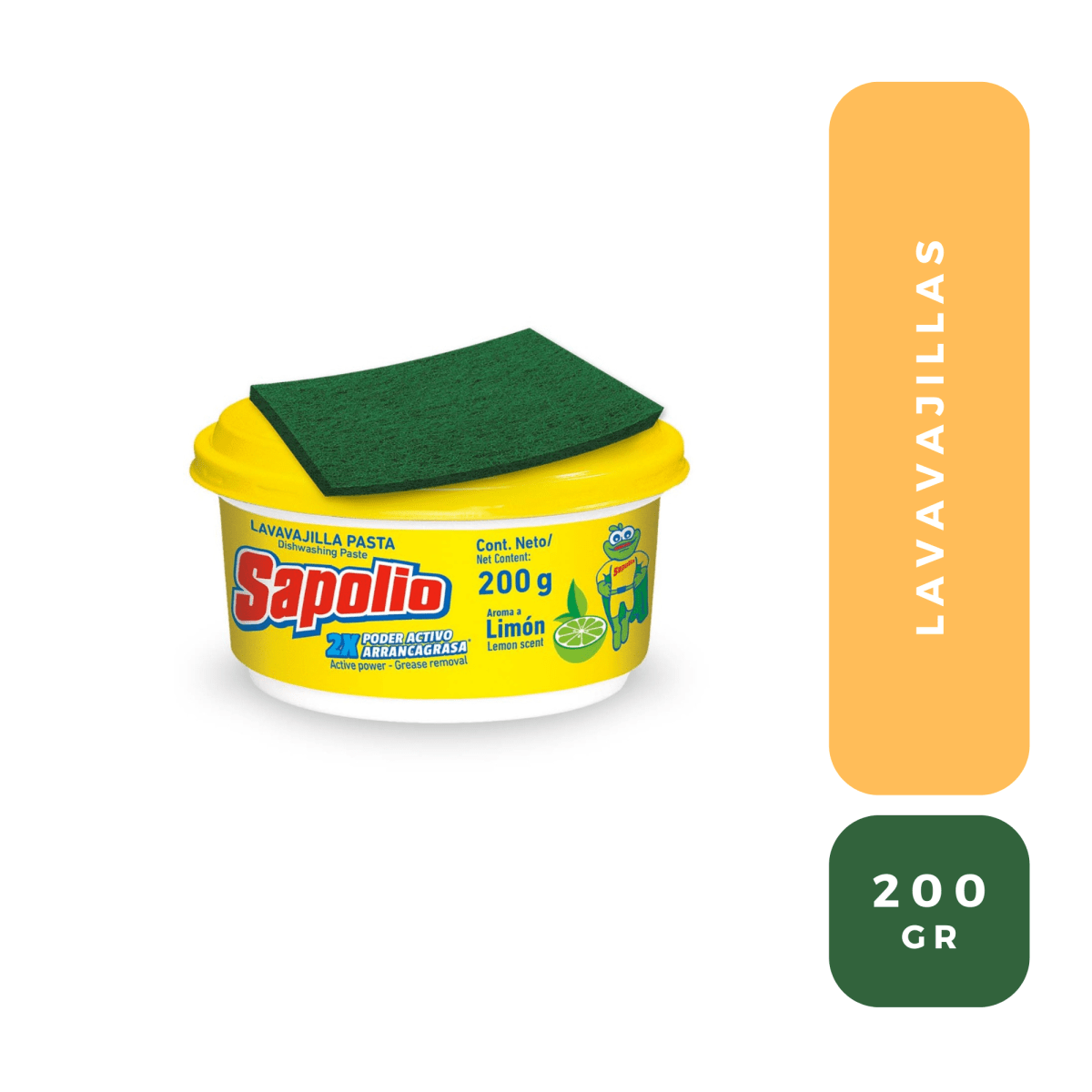 Sapolio lavavajillas limón pasta 200 gr