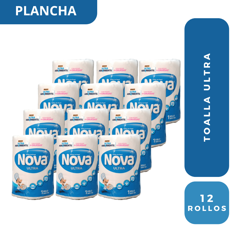 Plancha nova ultra toalla x 12 rollos