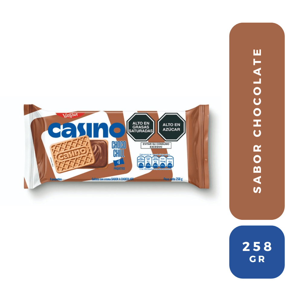Casino sabor chocolate pack x 6