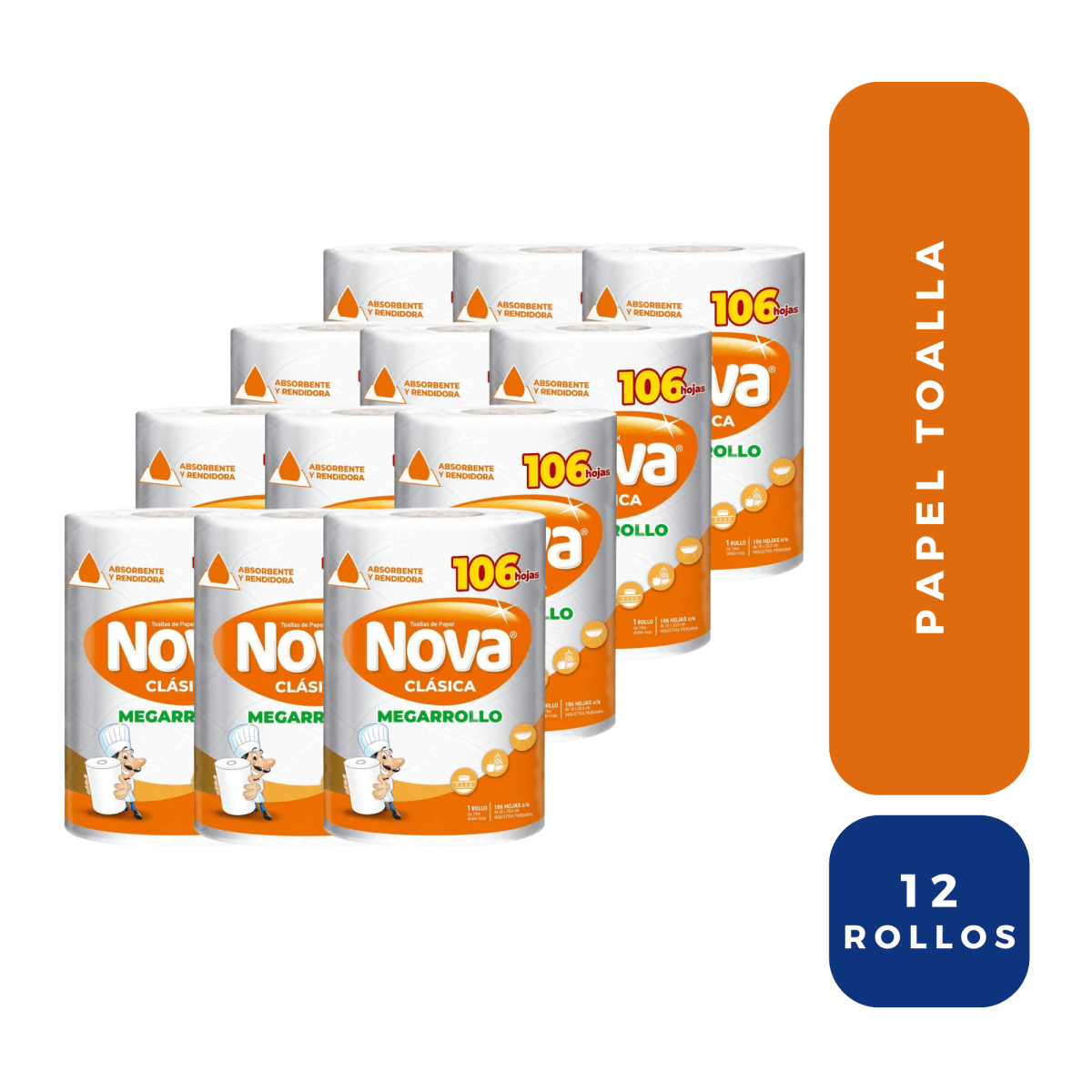 Plancha nova clásica megarrollo x 12 rollos