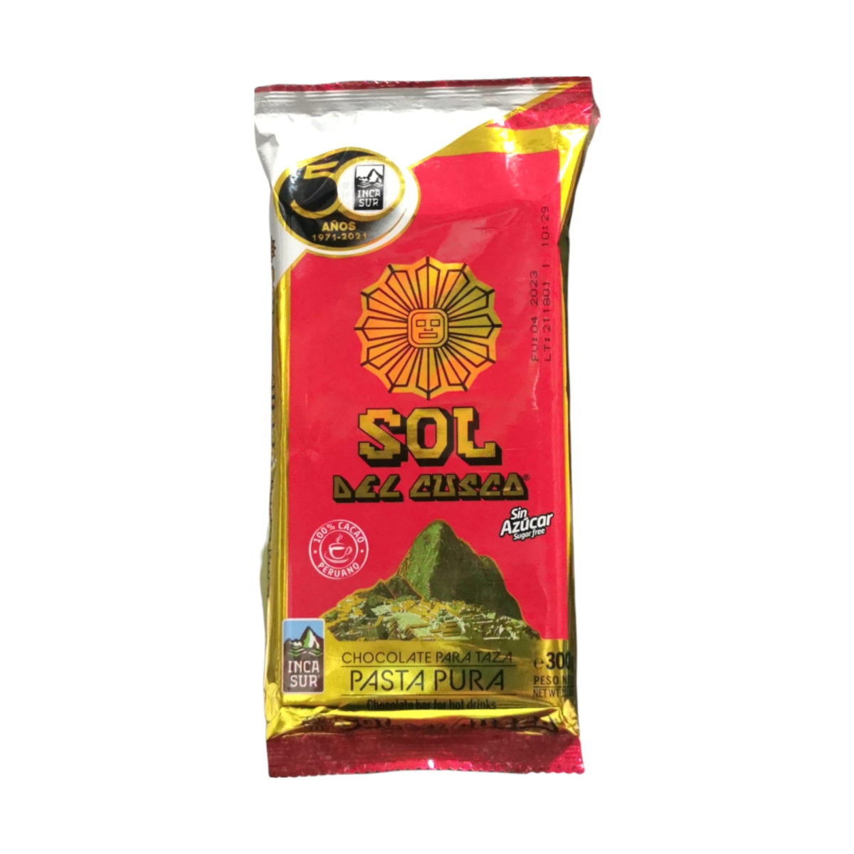 Sol del cusco pasta pura de cacao 300 gr
