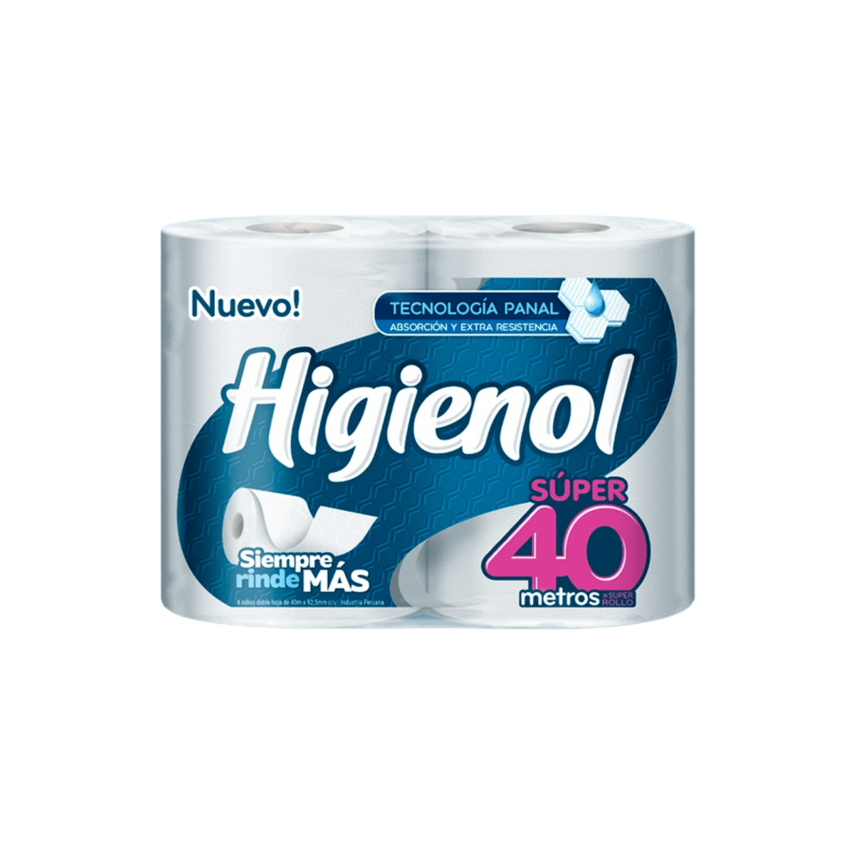 Higienol ph doble hoja 40 mts x 4 rollos