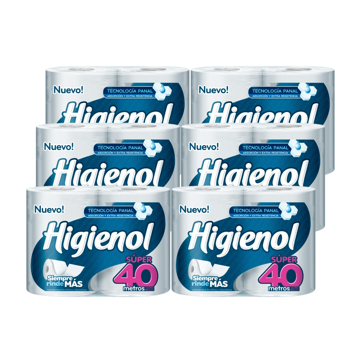 Higienol doble hoja 40 mts plancha 6*4 - 24 rollos