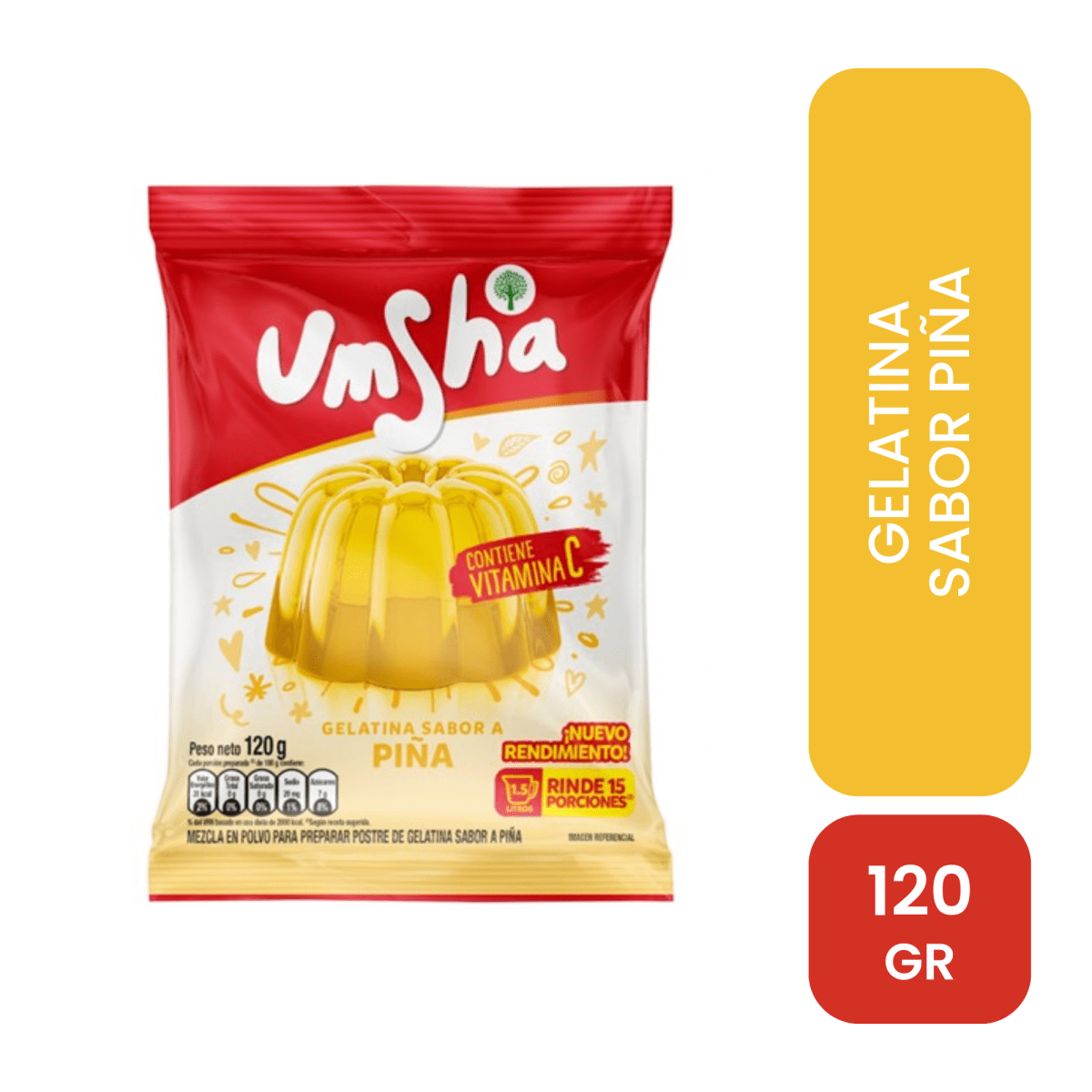 Umsha gelatina sabor a piña 120 gr