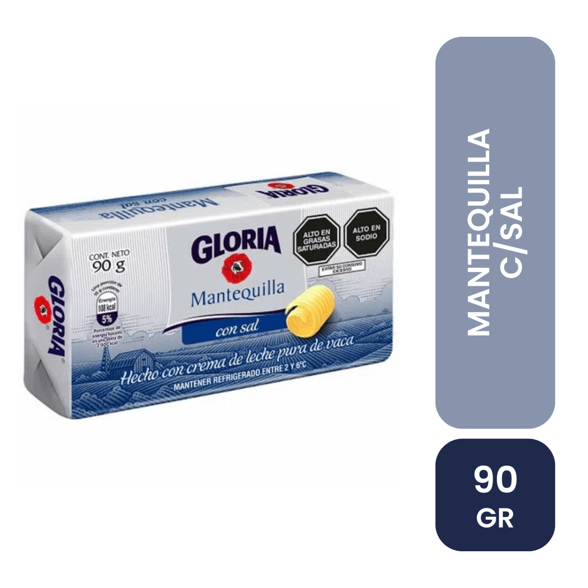 Gloria mantequilla c/ sal barra 90 gr