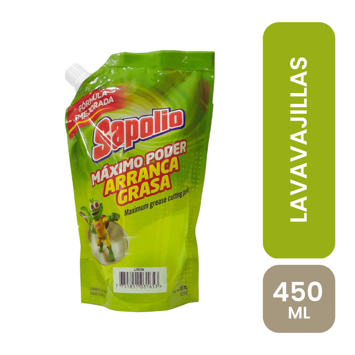 Sapolio lavavajillas líquido limon 450 ml