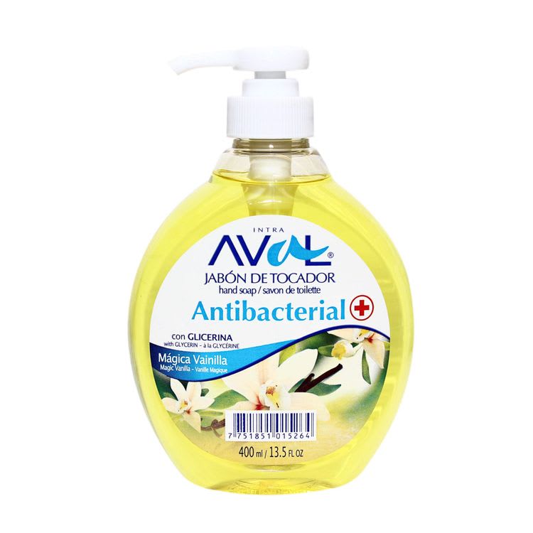 Aval jabón liquido antibacterial vainilla 400 ML