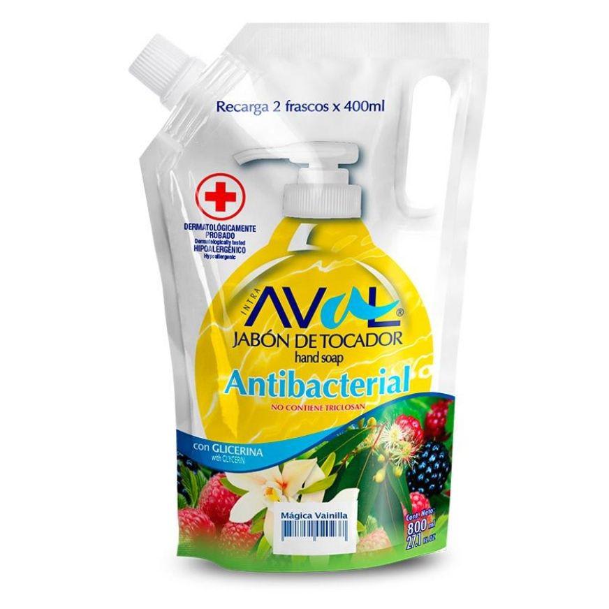 Aval jabón liquido antibacterial vainilla 800 ML