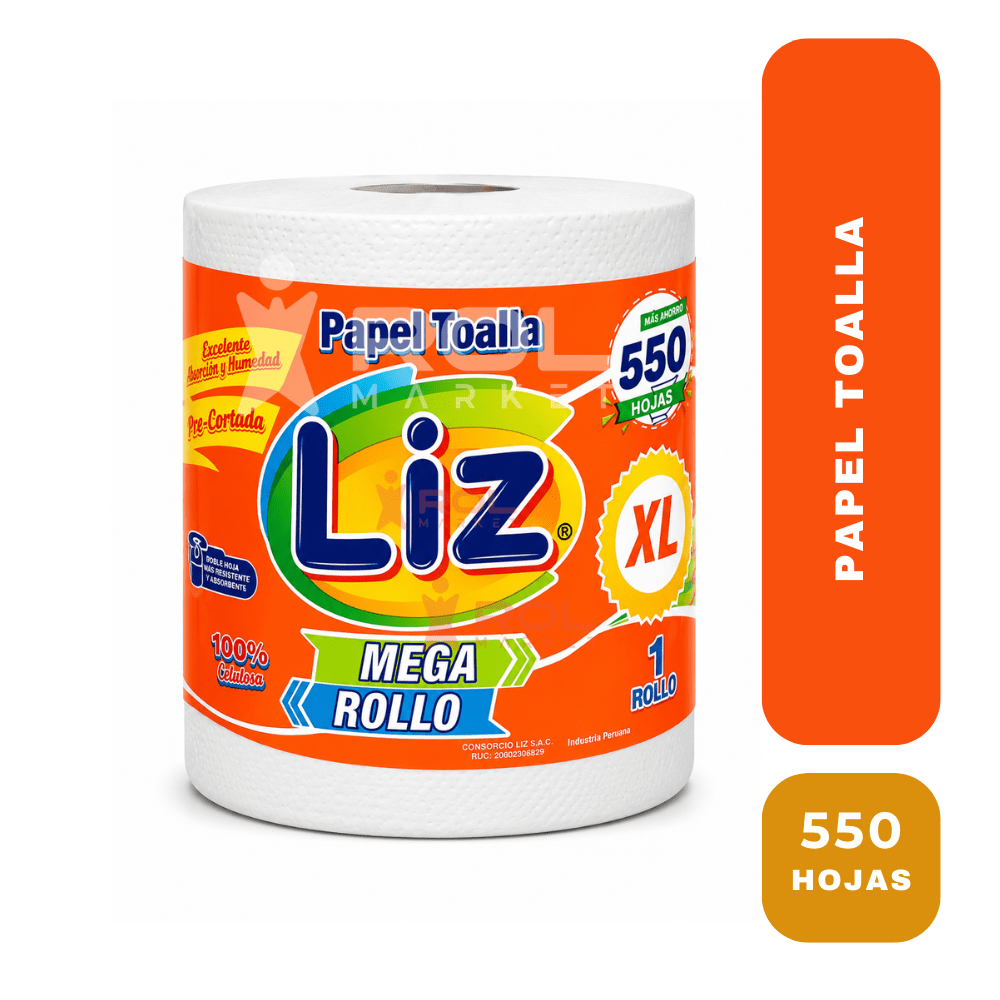 Liz papel toalla institucional 550 hojas
