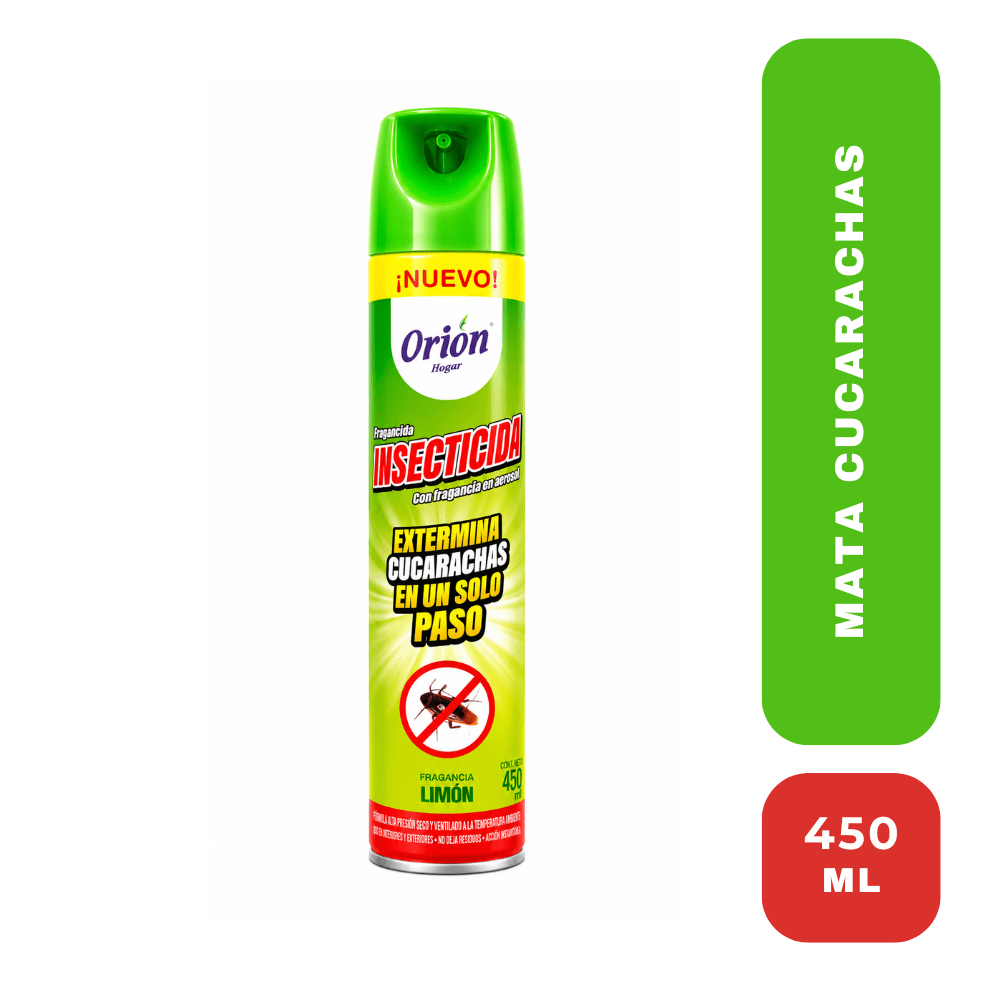 Orion Hogar Insecticida Aerosol Mata Cucarachas Fragancia Limón 450ml