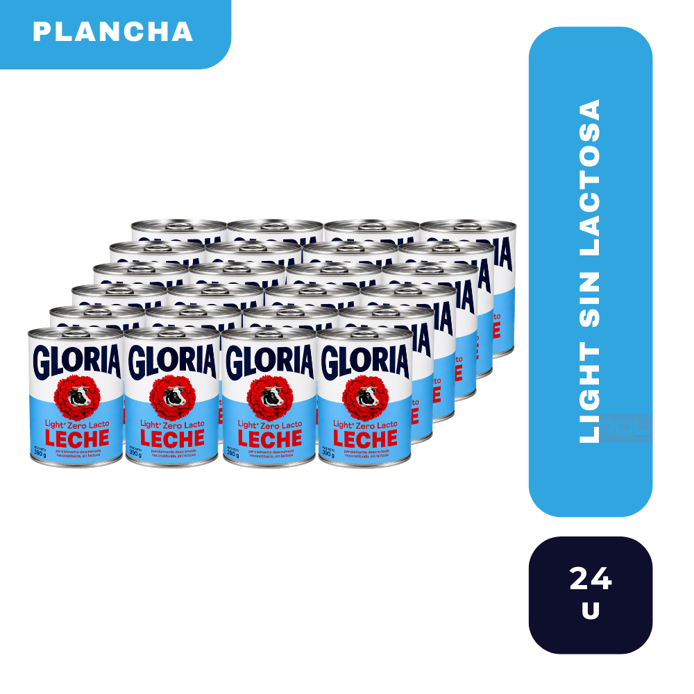 Plancha gloria light zero lacto x 24 tarros