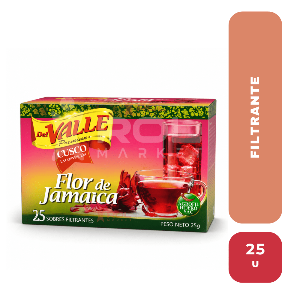 Del Valle flor de Jamaica X 25 sobres