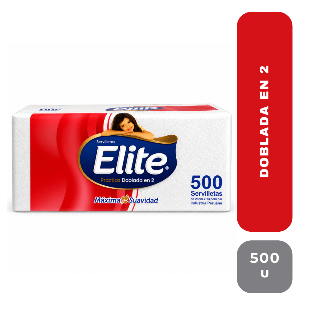 elite servilleta doblada en 2 X 500 unidades
