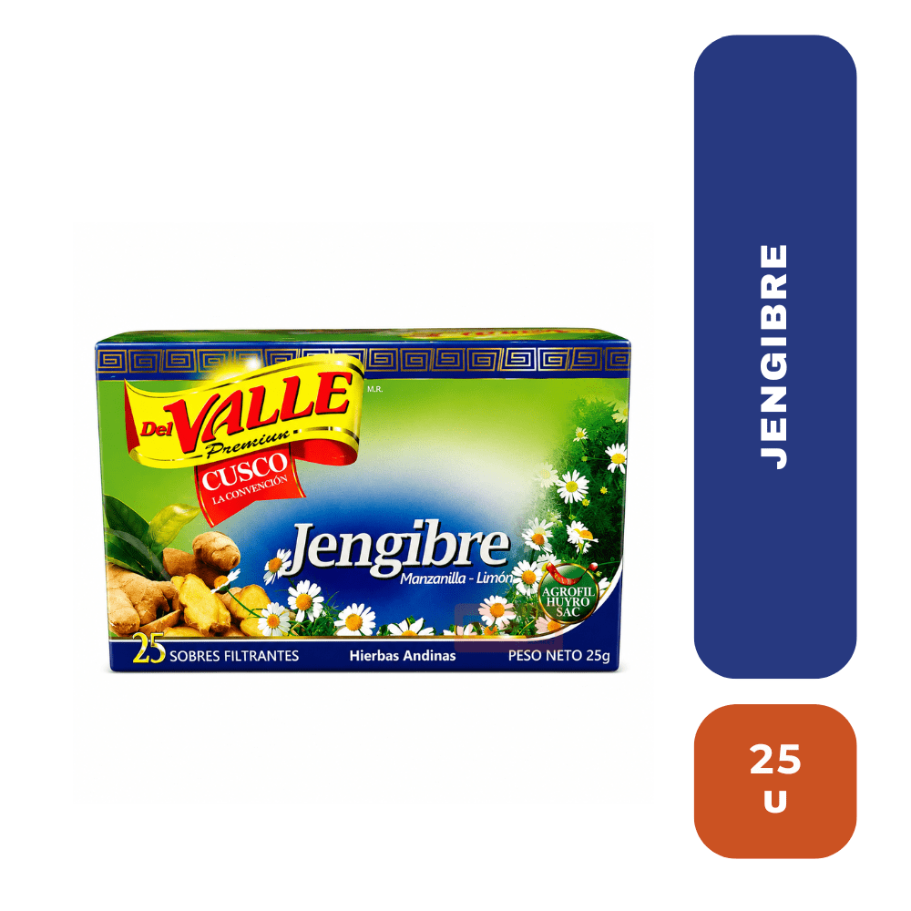 Del valle jengibre x 25 uni