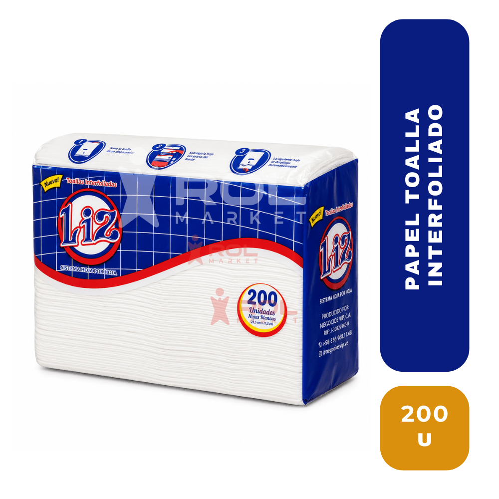 Liz papel toalla interfoliado x 200 unidades