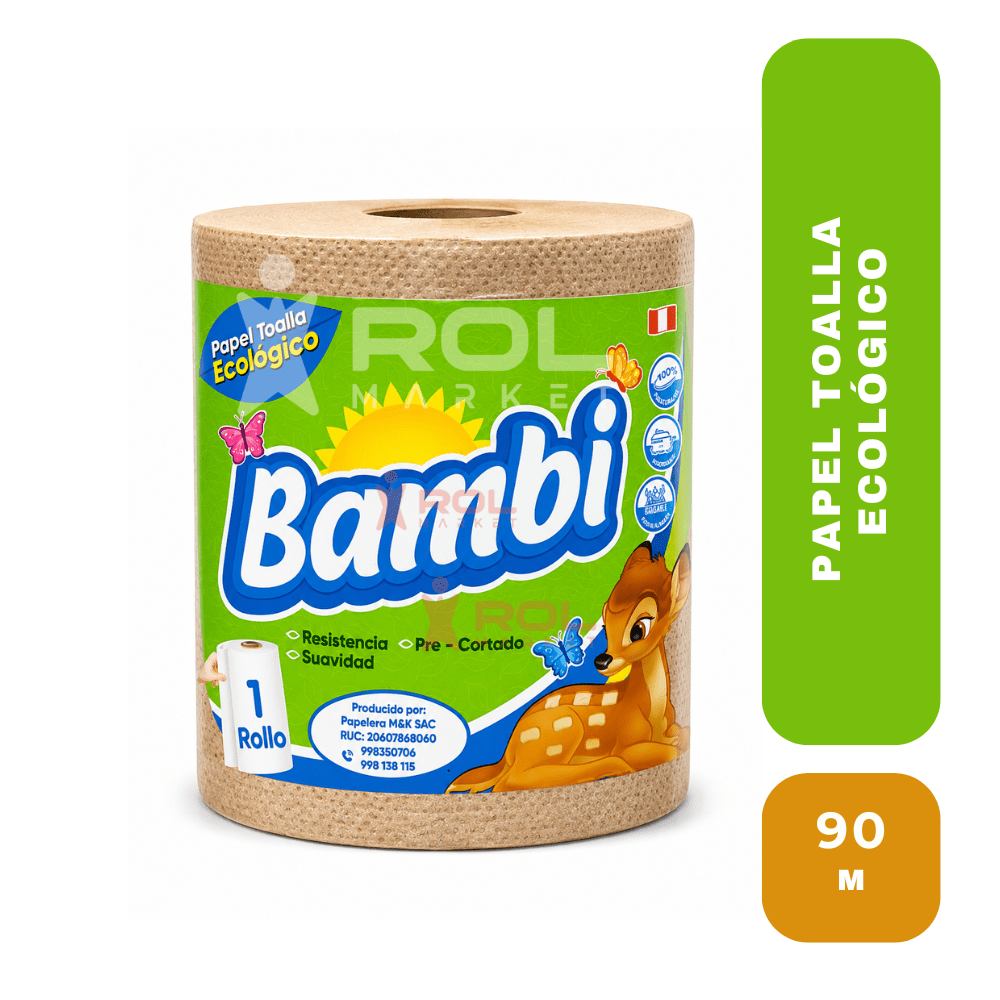 Bambi papel toalla ecológico 90M