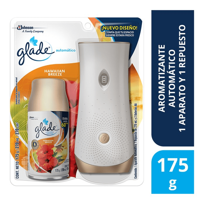 Glade automático Hawaiian breeze aparato + 1 repuesto 270 ml
