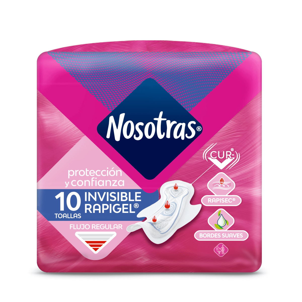 Nosotras invisible rapigel x 10 toallas