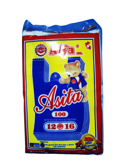 Alfa bolsas blancas con asa 12 x 16