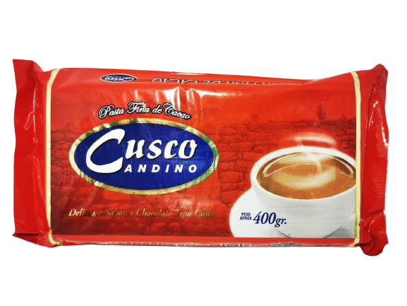 Cusco andino pasta fina de cacao 400 gr
