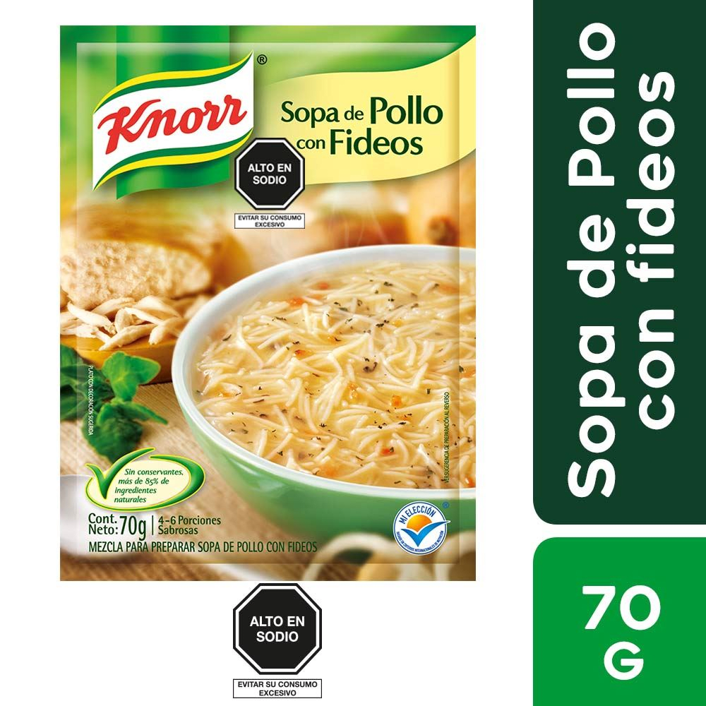 Knorr sopa de pollo con fideos 70 gr