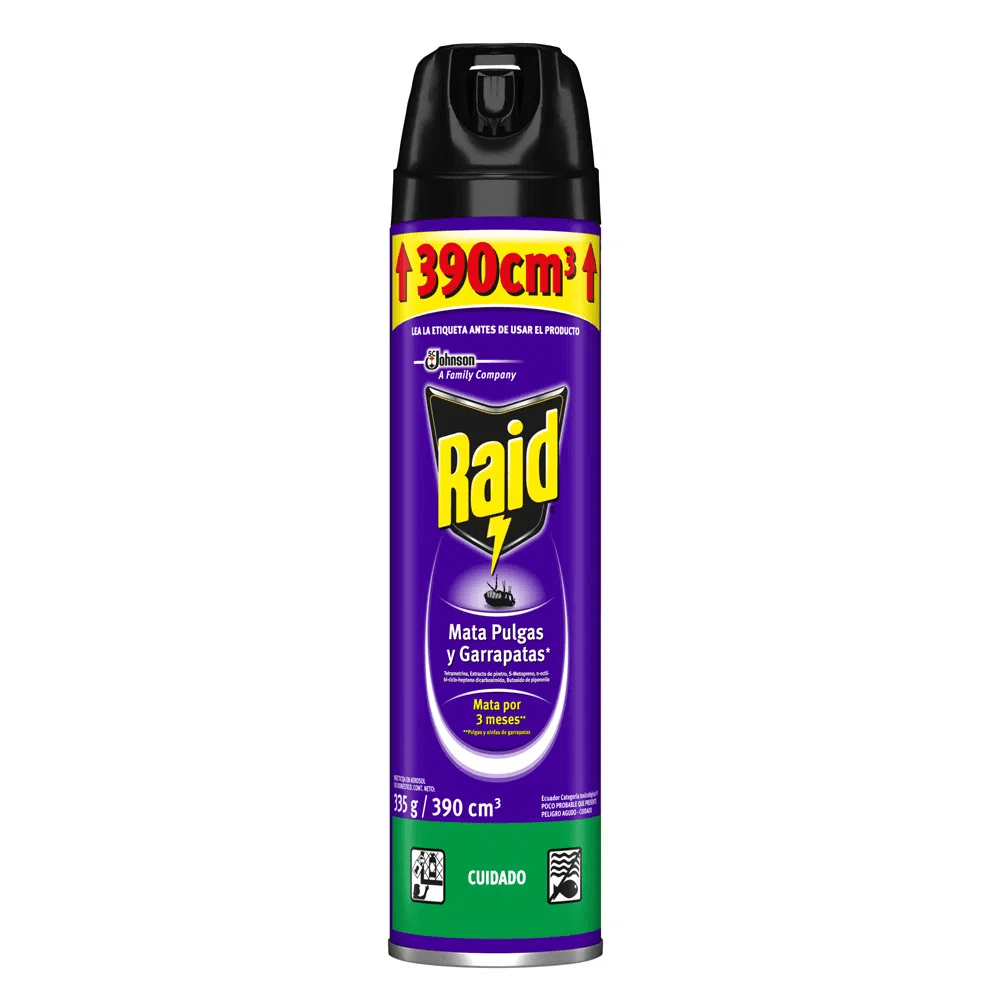 Raid mata pulgas y garrapatas 335 g