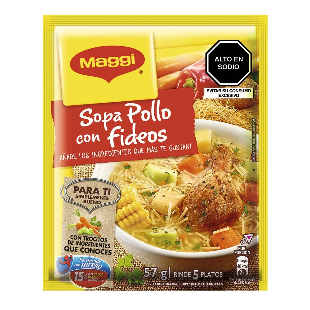 Maggi sopa de pollo con fideos 57 gr