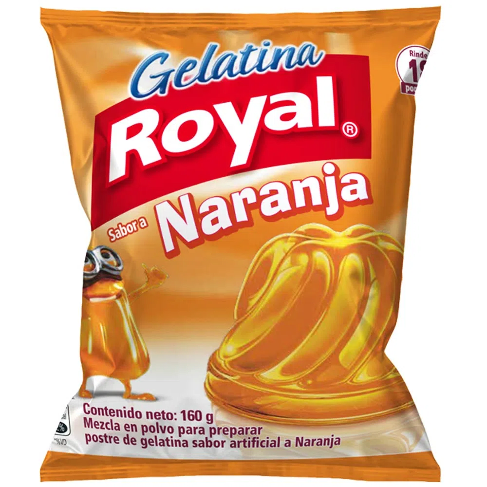 Royal gelatina sabor a naranja 160 gr